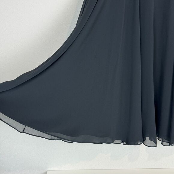 Vintage Lord & Taylor Black Crepe Full Circle Maxi Skirt Size 11/12, 29" Waist - Picture 2 of 8